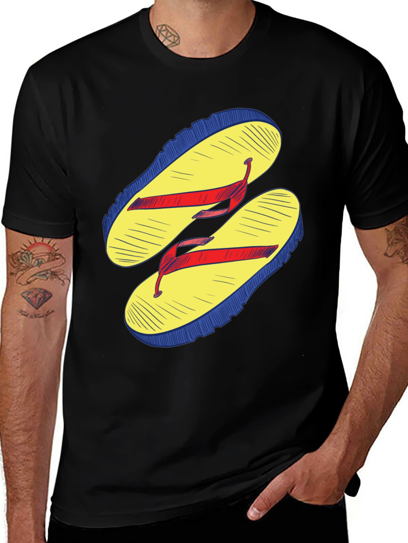 Variant 3 of Flip Flops Graphic Black T-Shirt