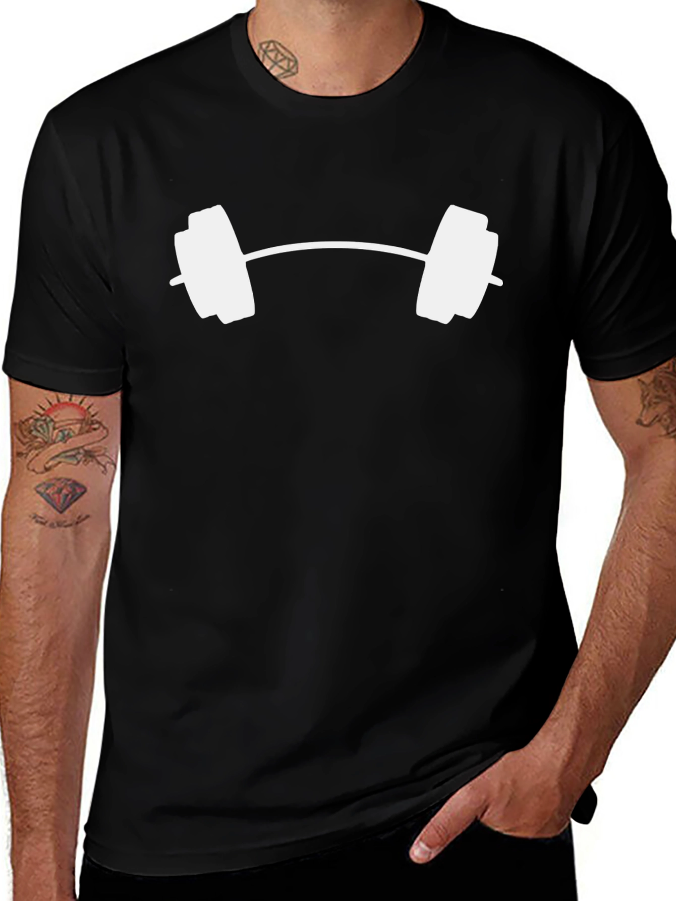 Variant 18 of Black Barbell T-Shirt - Gym & Fitness Apparel