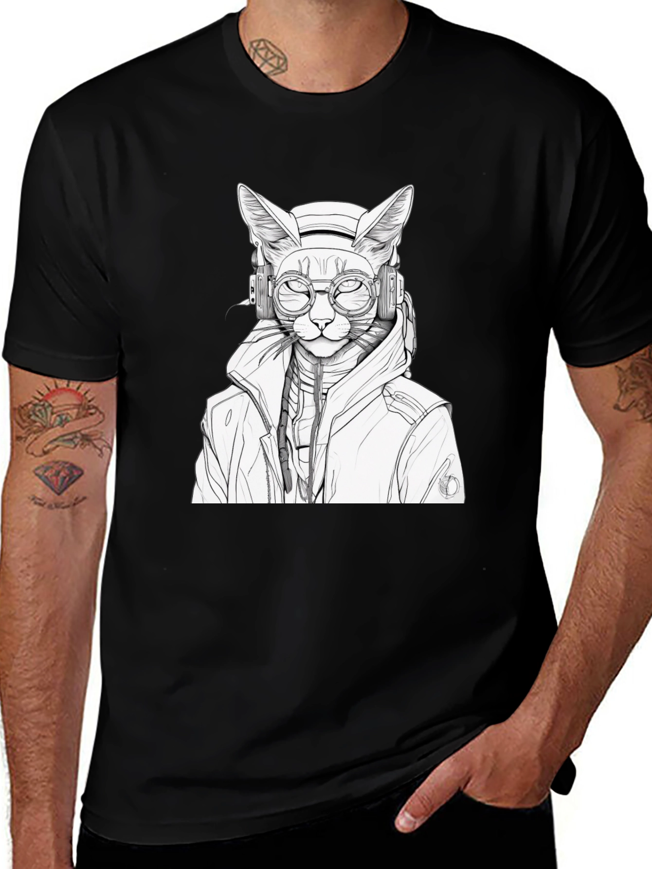 Variant 28 of Cool Cat DJ Graphic T-Shirt
