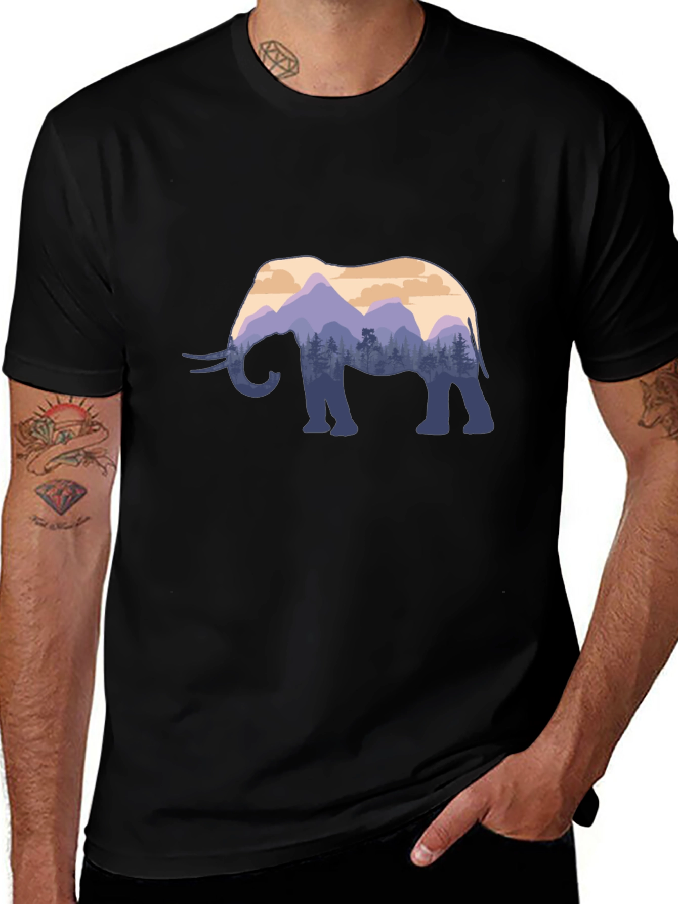 Variant 17 of Elephant Mountain Graphic Tee - Nature Lover's Shirt