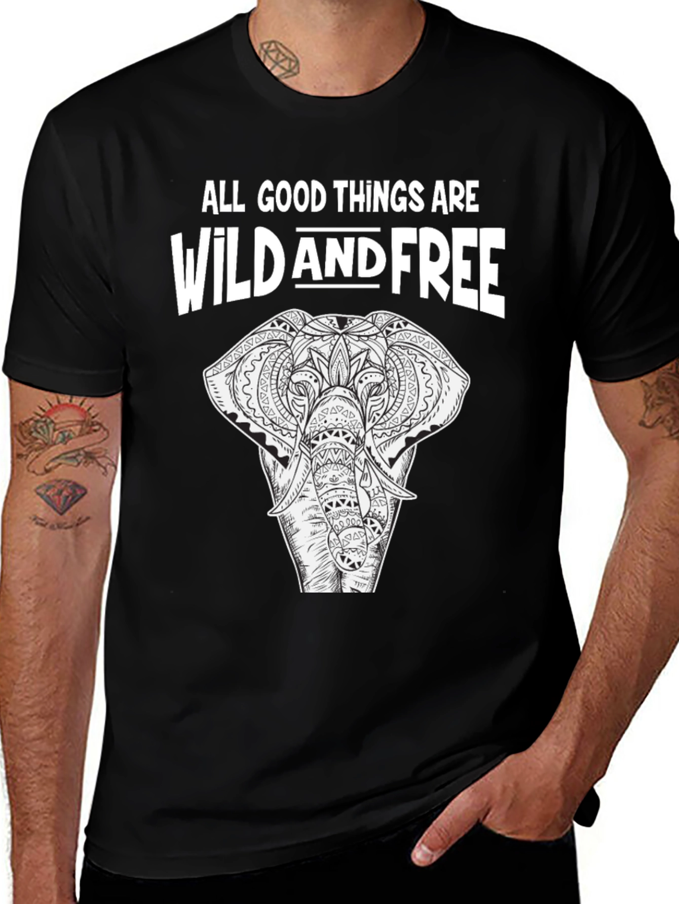 Variant 10 of Wild and Free Graphic Tee - Black