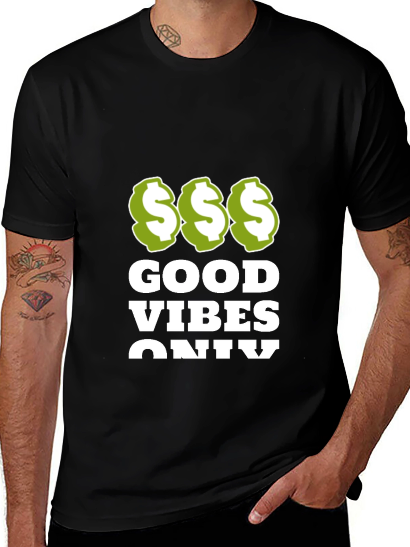 Variant 7 of Good Vibes Only Graphic Tee - Black