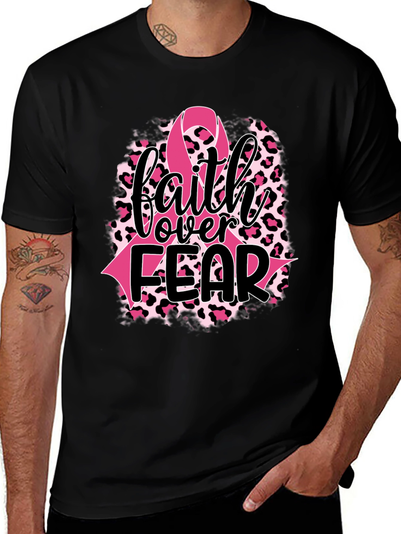 Faith Over Fear Ribbon Graphic Tee