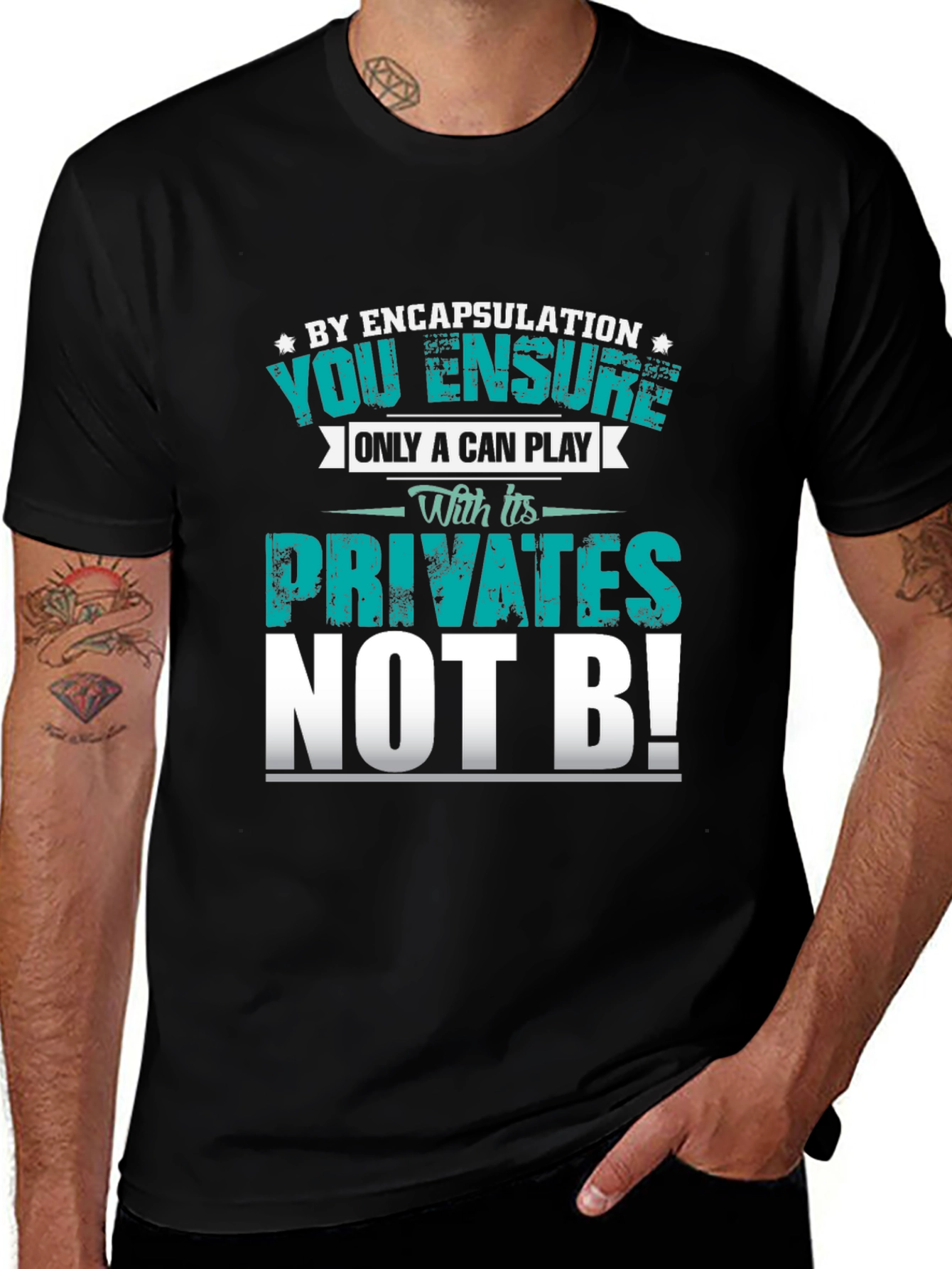 Variant 5 of Encapsulation Humor T-Shirt - Programmer Joke Tee