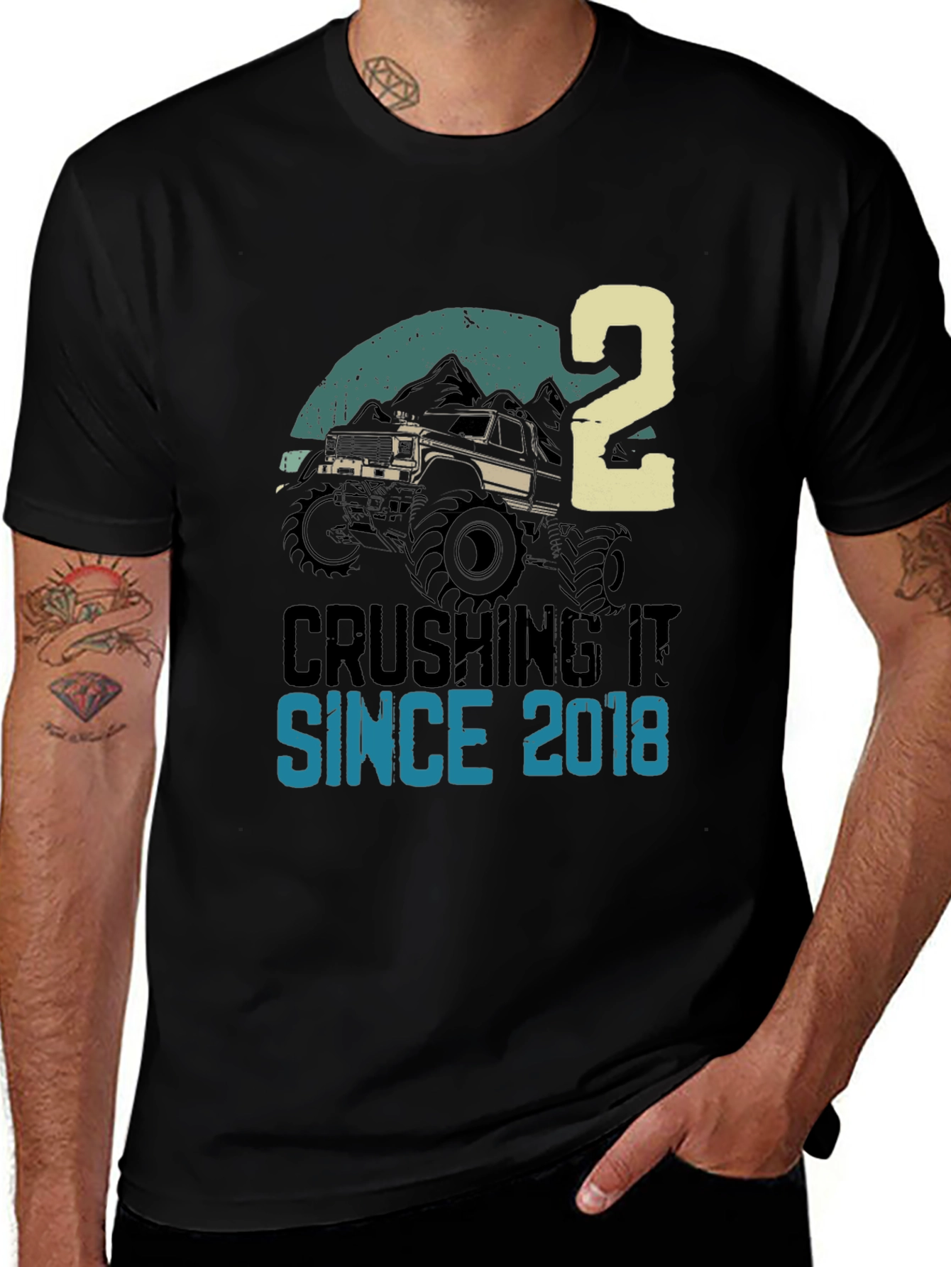 Variant 21 of Crushing It Since 2018 Monster Truck T-Shirt
