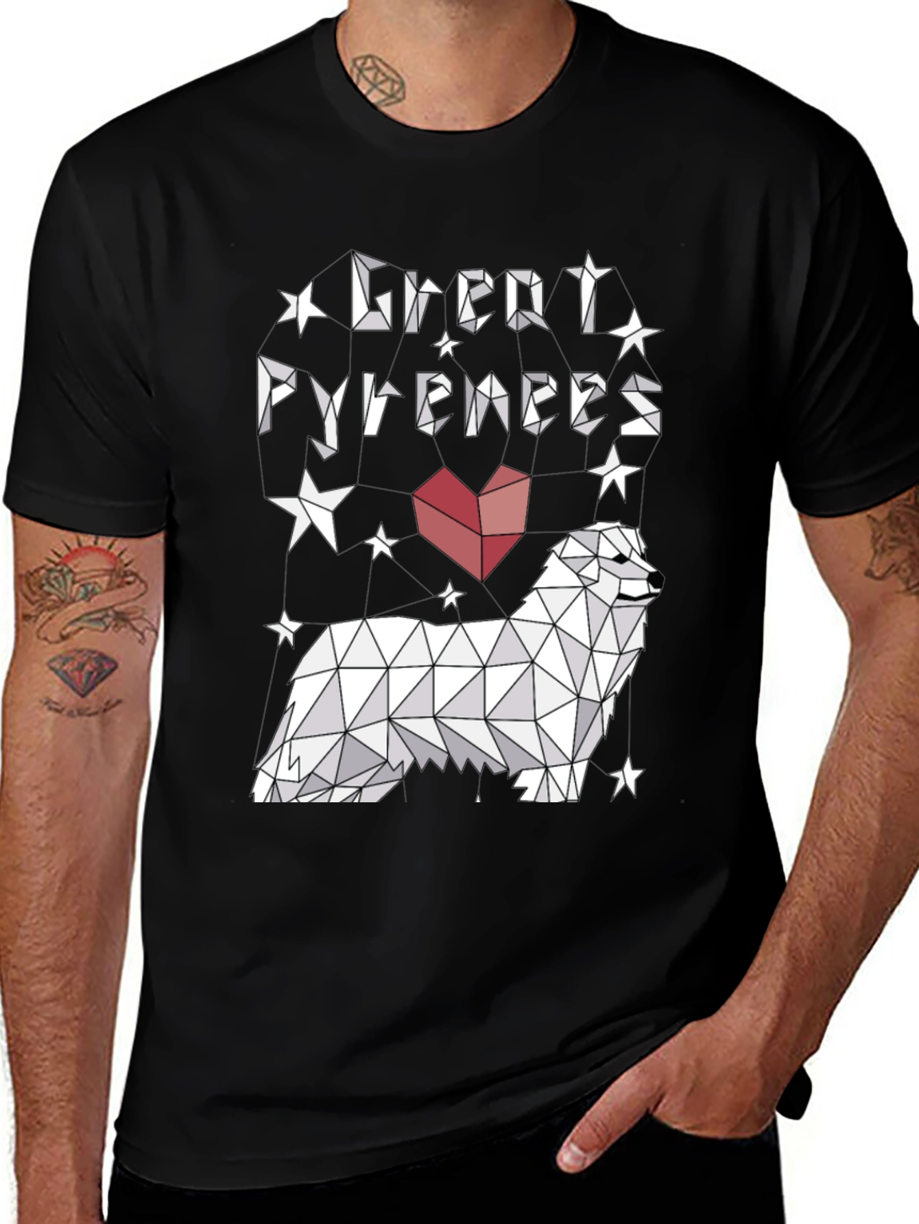 Great Pyrenees Geometric T-Shirt - Stylish Dog Lover Tee