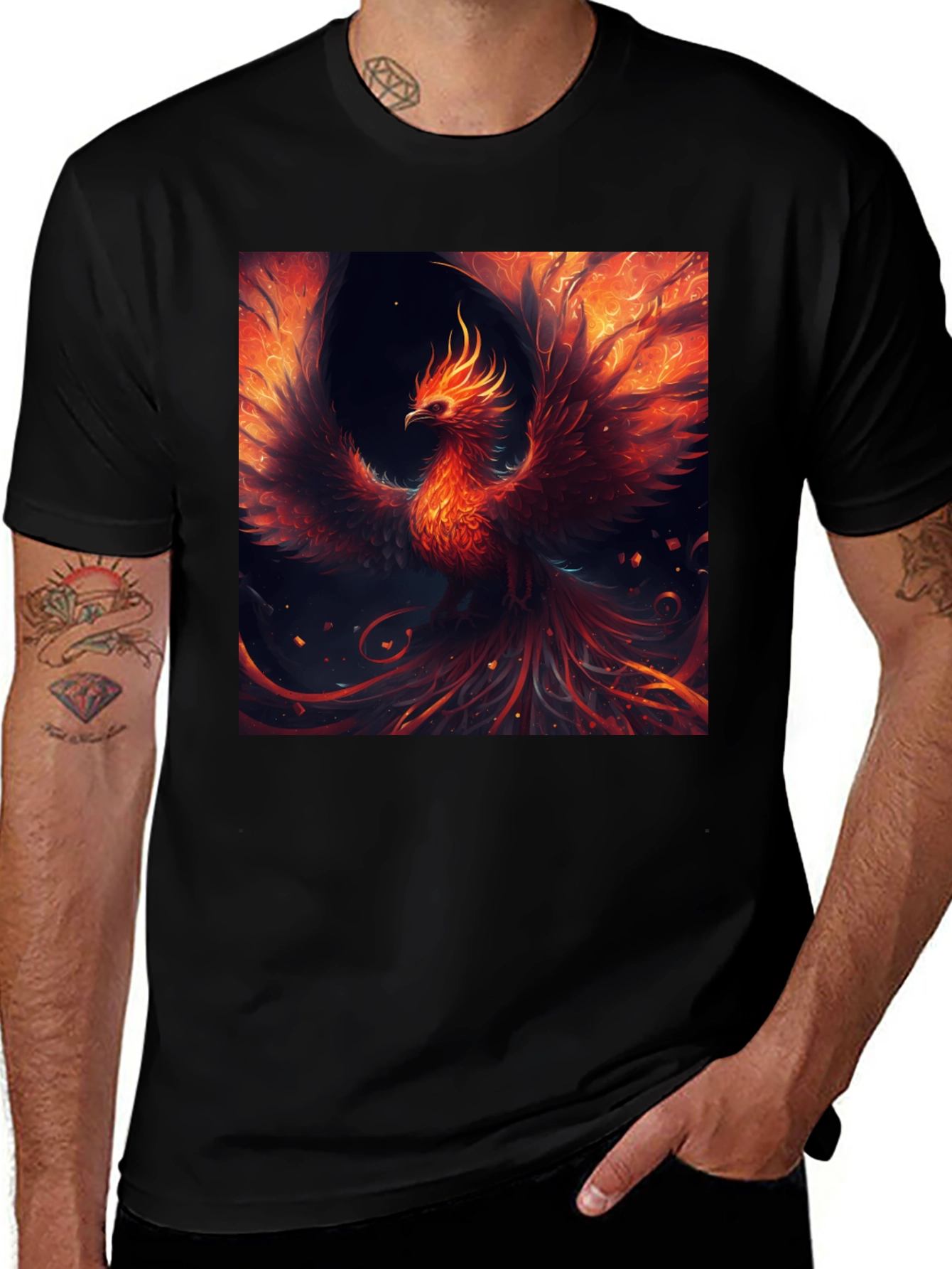 Variant 21 of Fiery Phoenix Graphic Tee - Bold Design