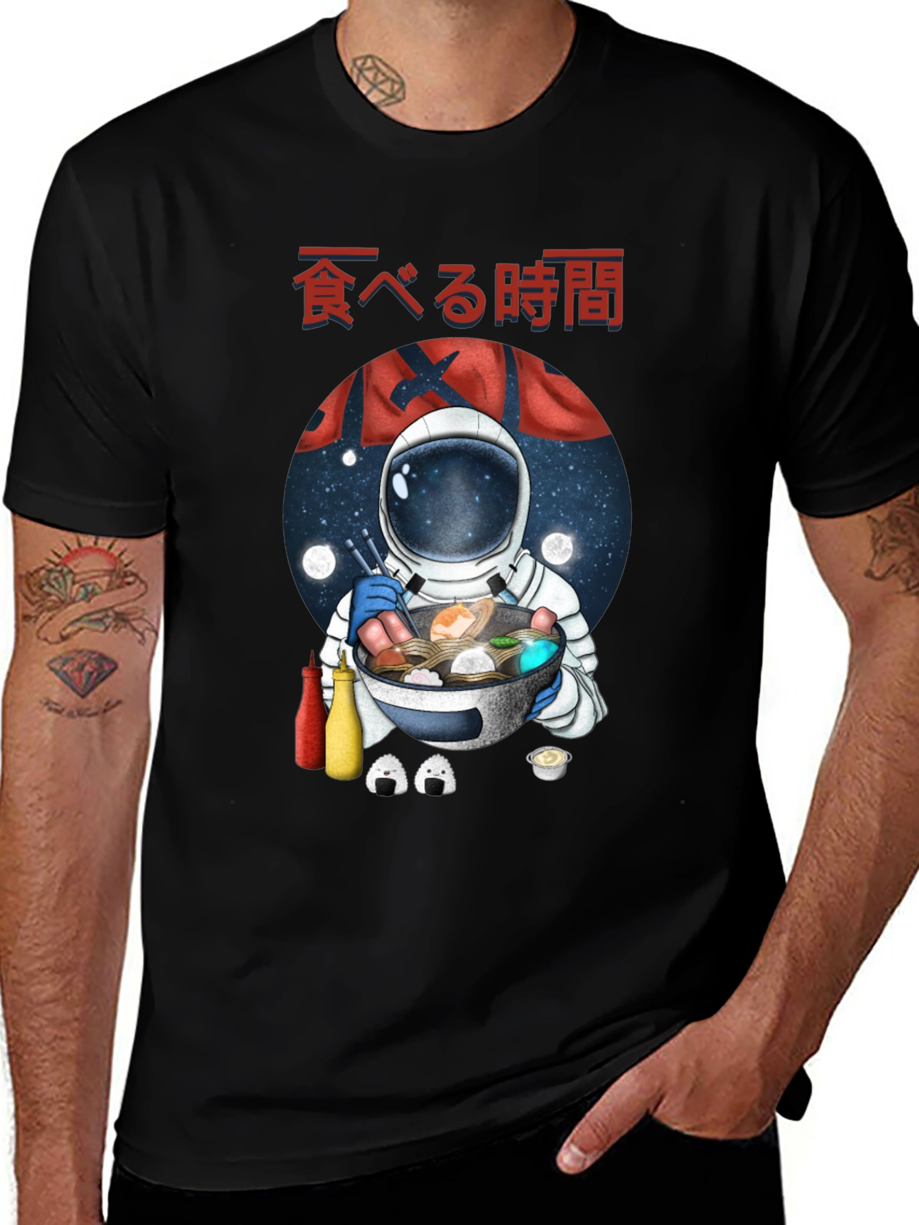 Variant 6 of Astronaut Ramen Graphic Tee - Time to Eat!