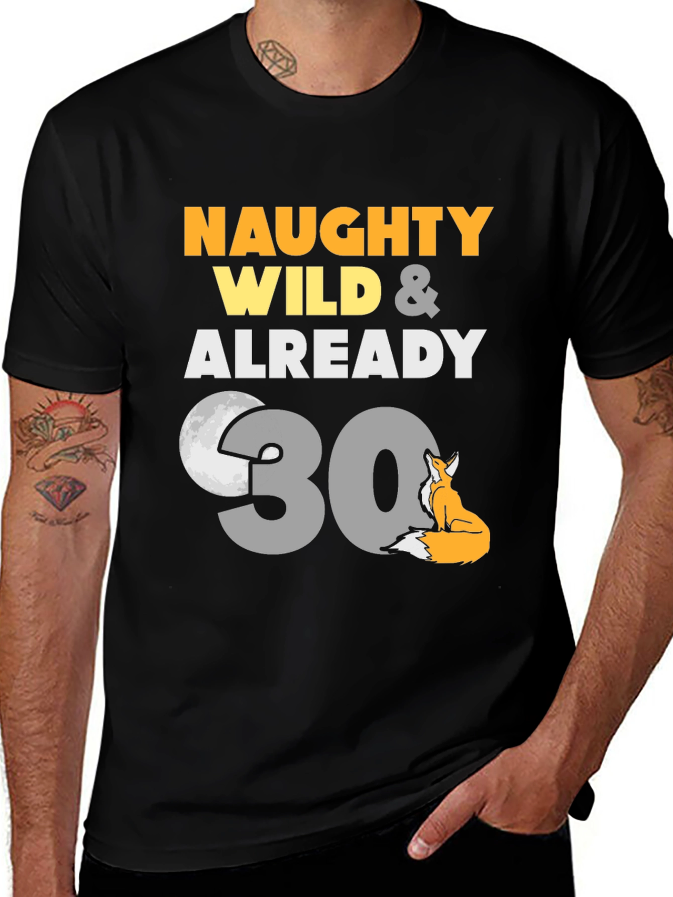 Variant 6 of Naughty Wild 30th Birthday Fox Graphic Tee
