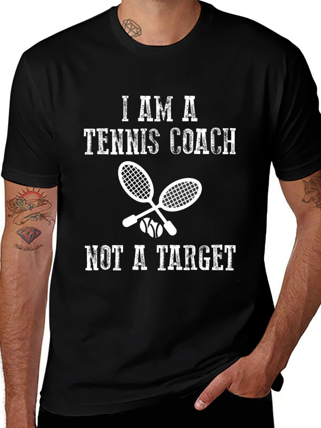 Variant 4 of Tennis Coach T-Shirt - Not a Target Funny Tee