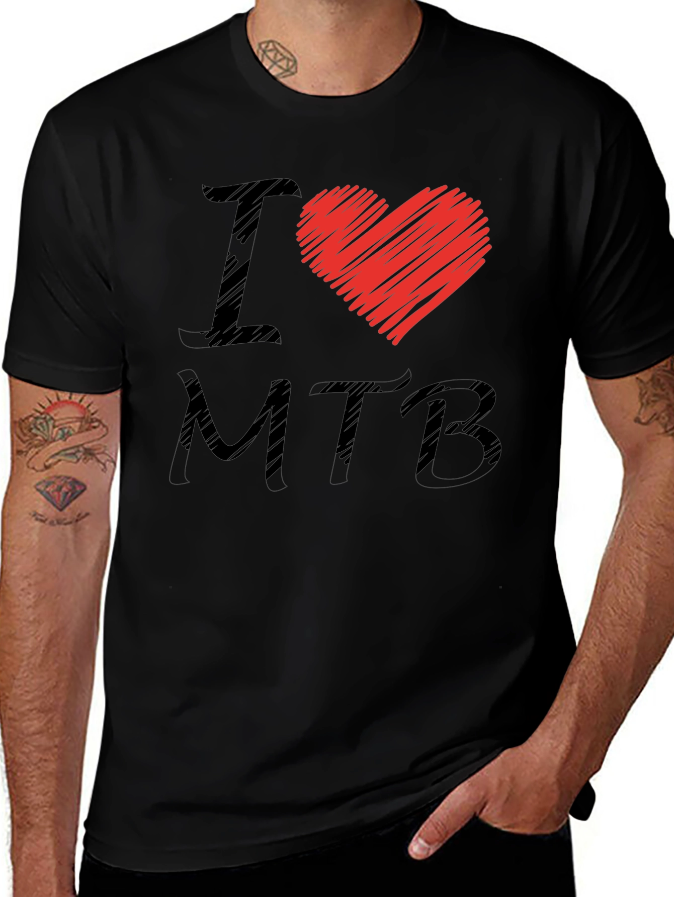 I Love MTB Black Graphic T-Shirt