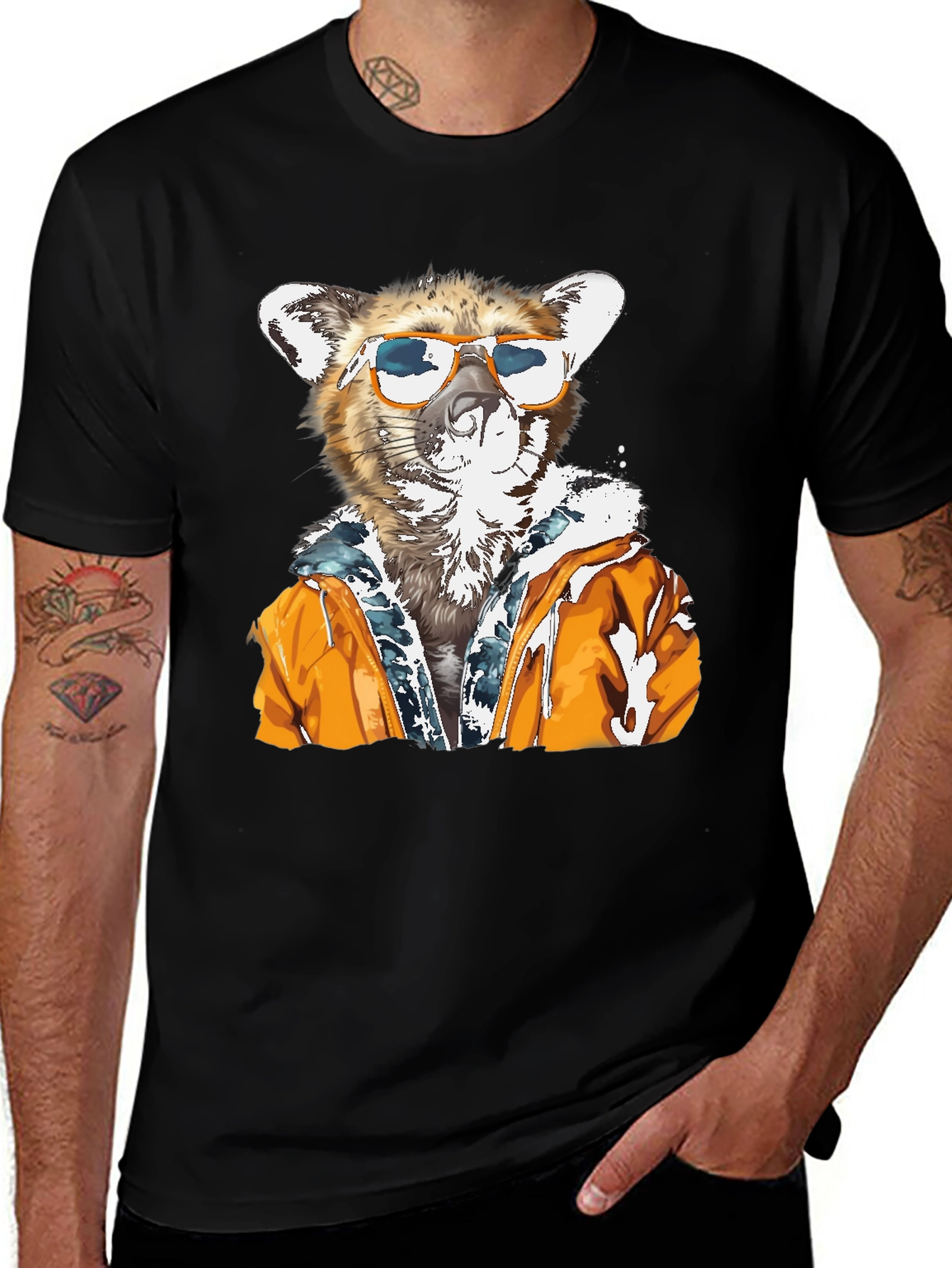 Variant 26 of Cool Cat Graphic T-Shirt - Black