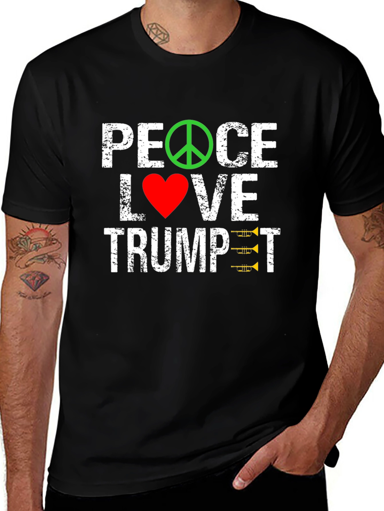 Variant 2 of Peace Love Trumpet Graphic Tee