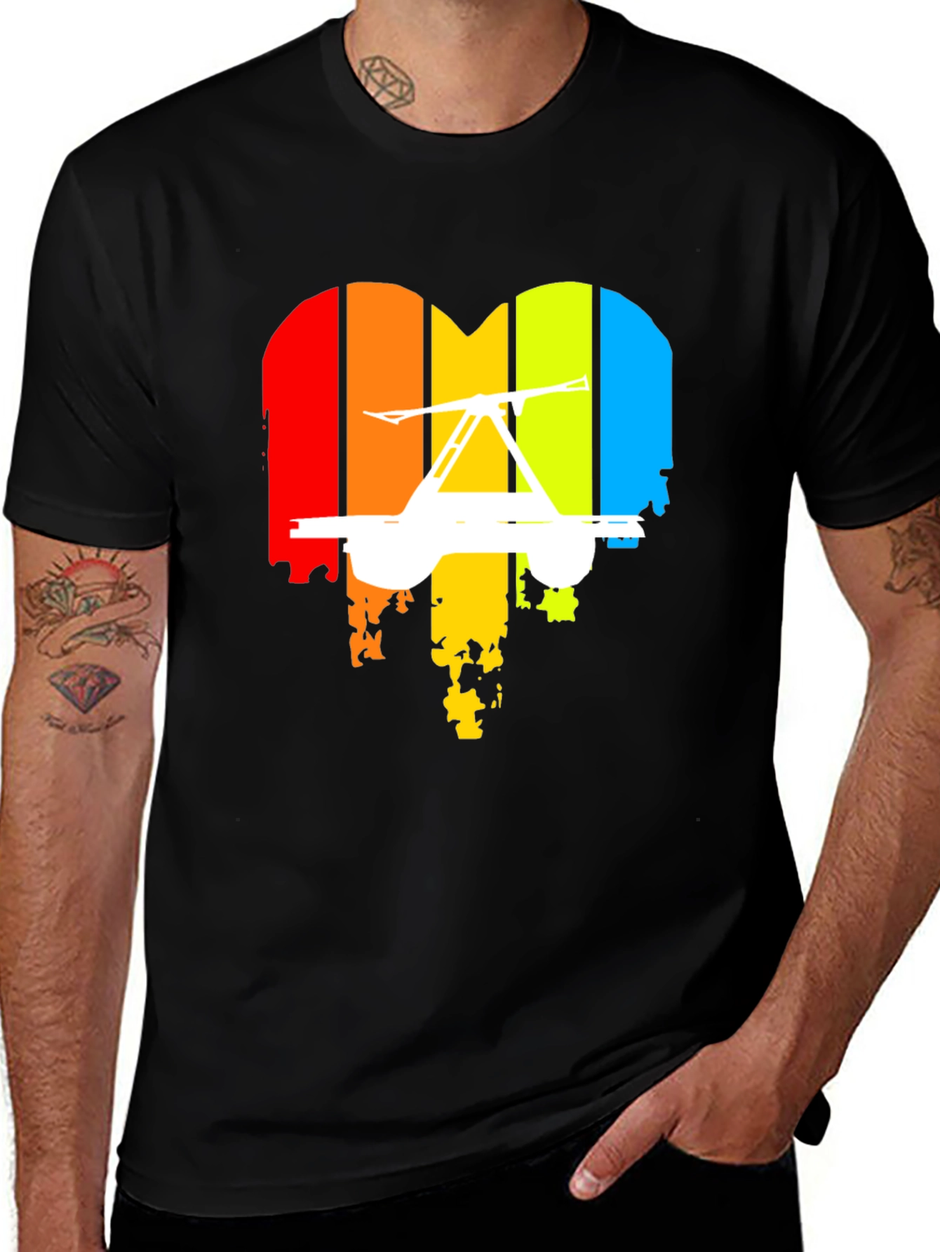 Variant 16 of Retro Rainbow Heart Kite T-Shirt