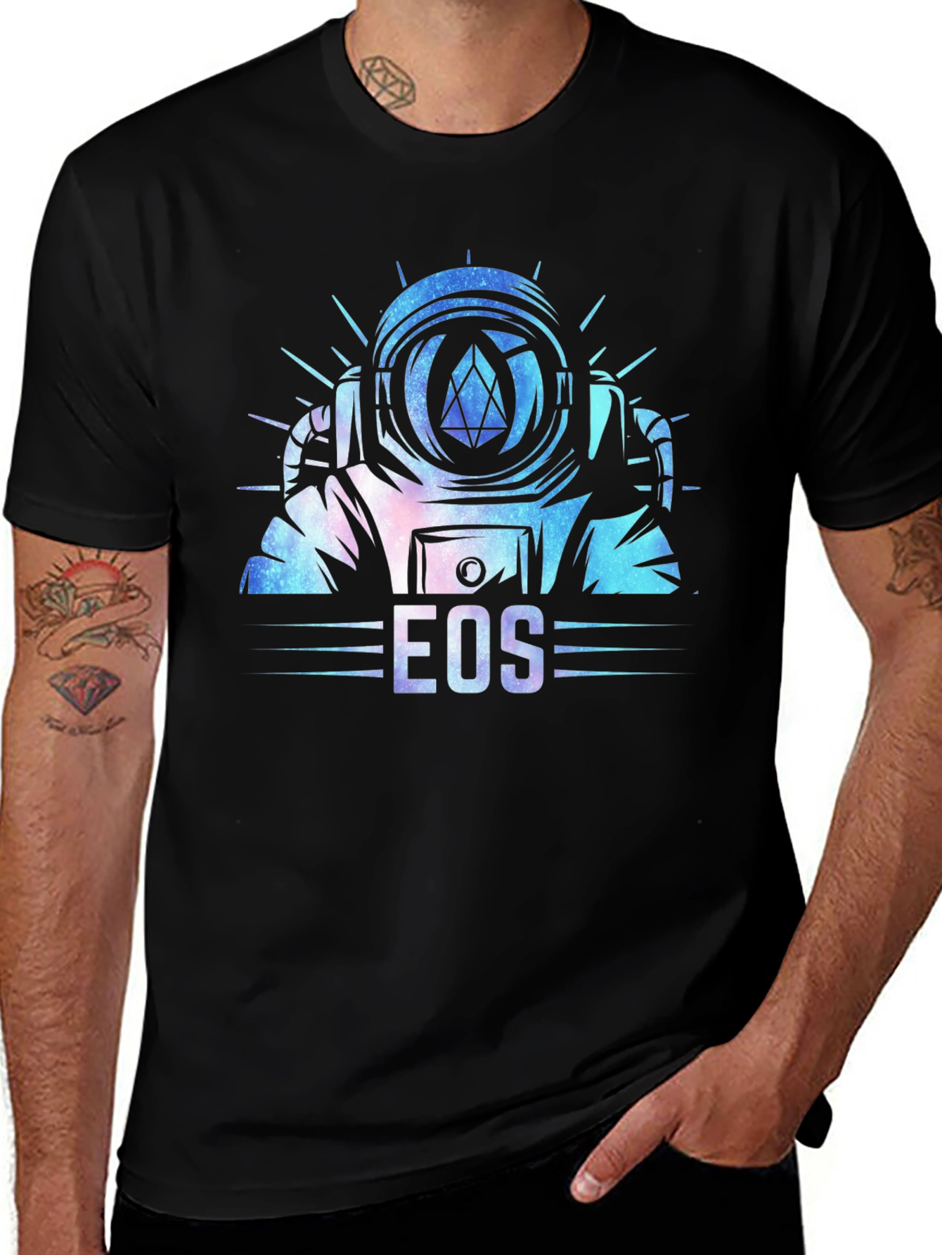 EOS Astronaut Galaxy Design T-Shirt - Black