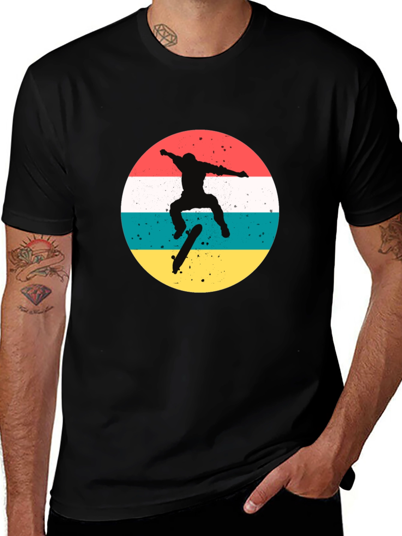 Variant 13 of Retro Skater Graphic T-Shirt - Black
