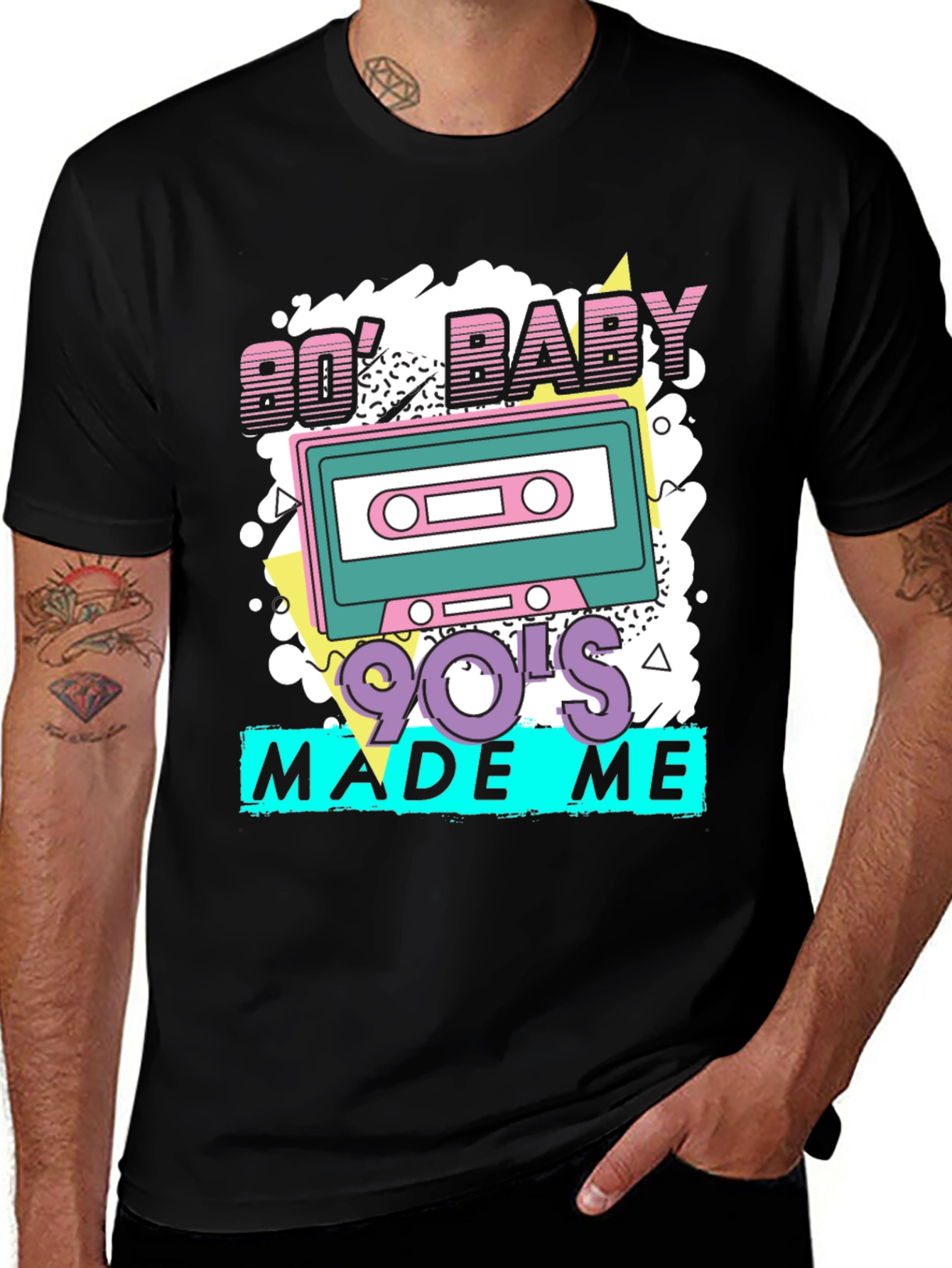 Variant 3 of Retro '80s Baby '90s Made Me T-Shirt