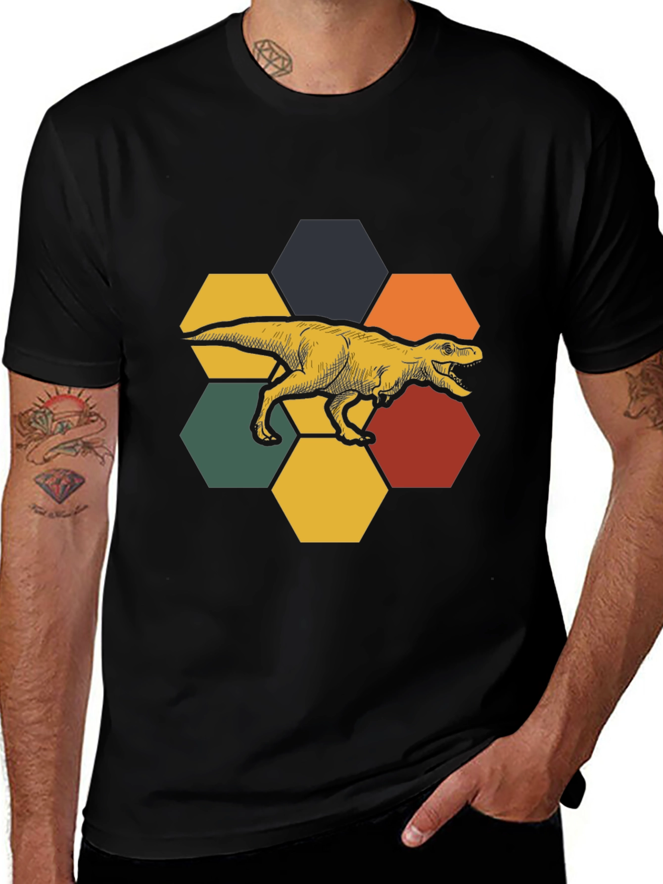 Variant 3 of Retro Dinosaur Graphic Tee
