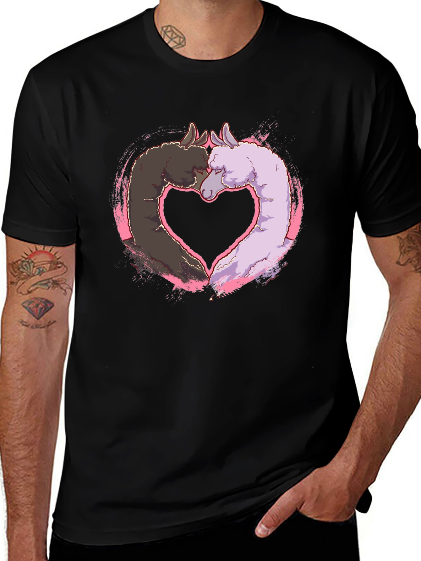 Variant 28 of Llama Heart T-Shirt - Cute Animal Graphic Tee