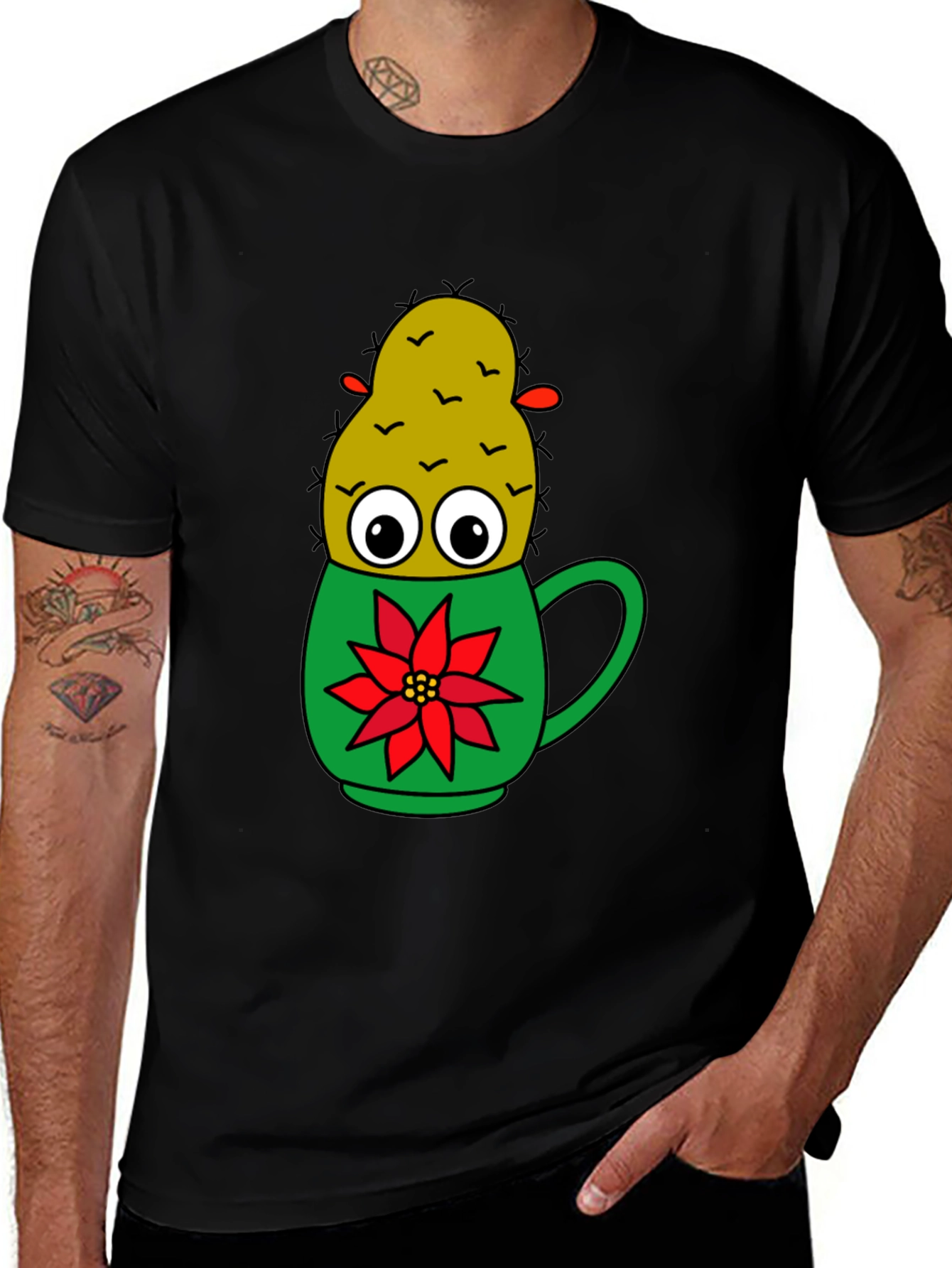 Variant 3 of Cactus in a Mug Graphic T-Shirt - Funny Plant Tee