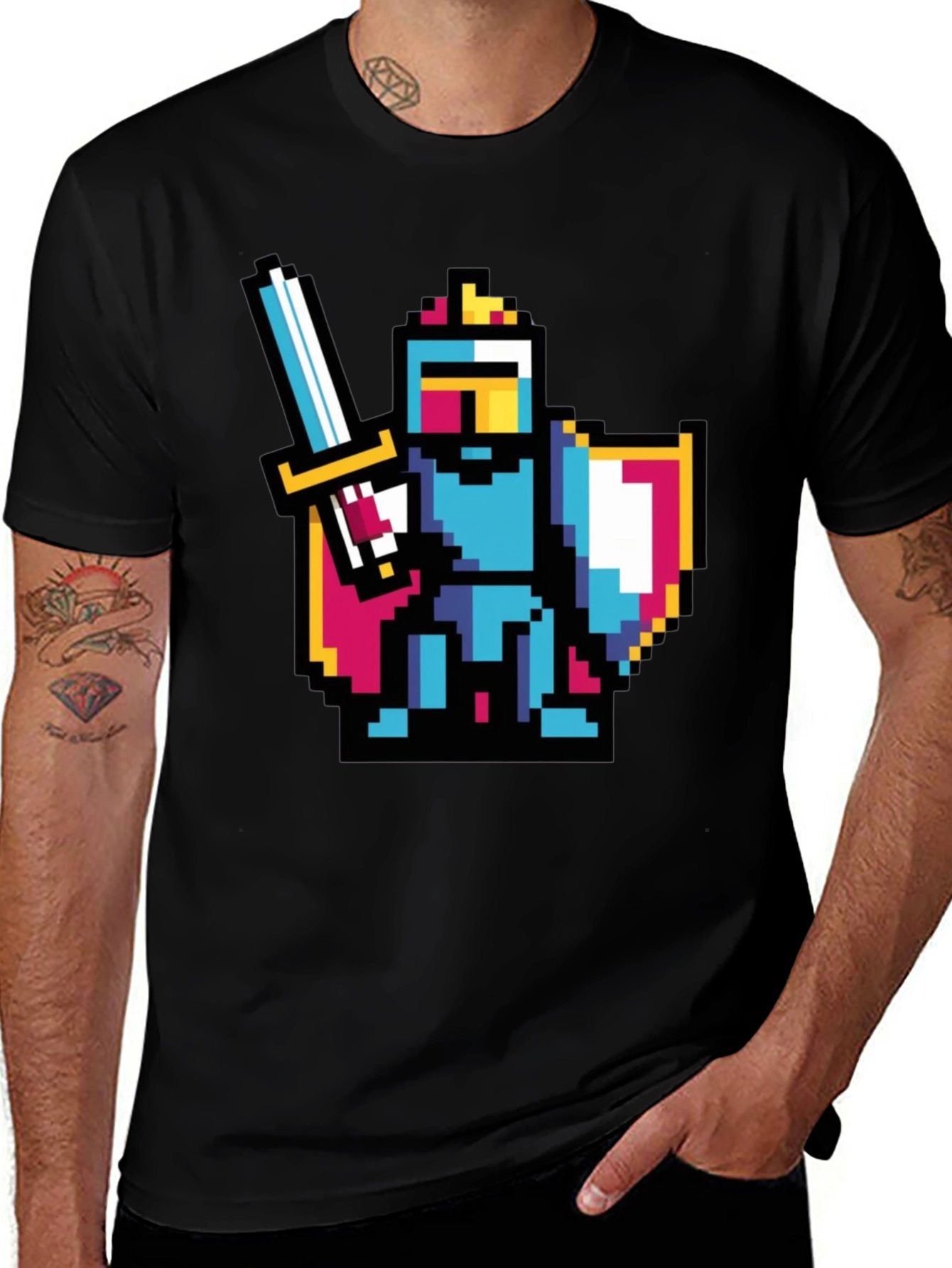 Variant 17 of Pixel Knight Black T-Shirt