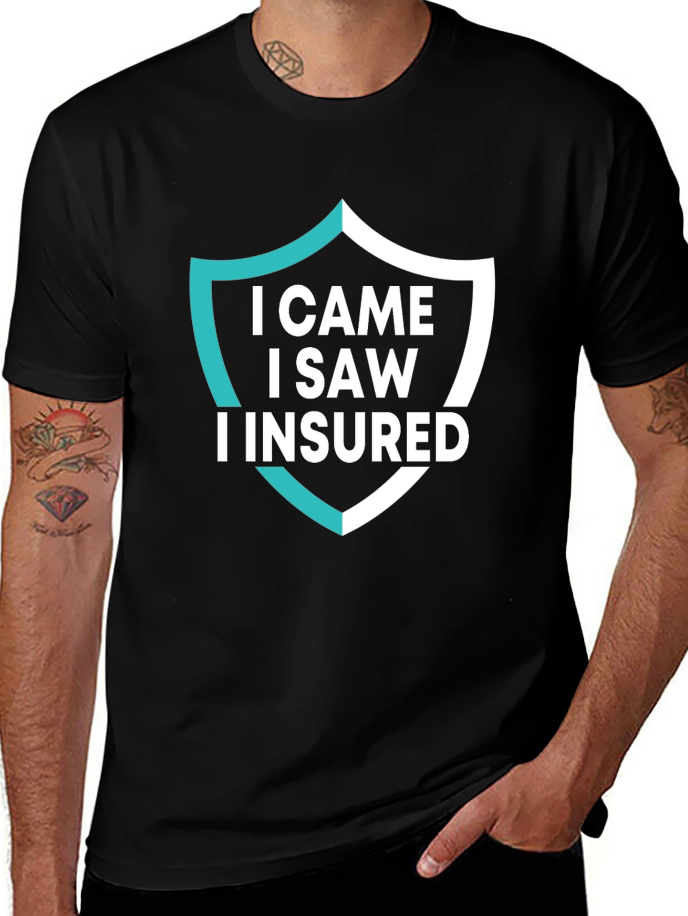 Variant 8 of I Came I Saw I Insured T-Shirt Funny Insurance Gift