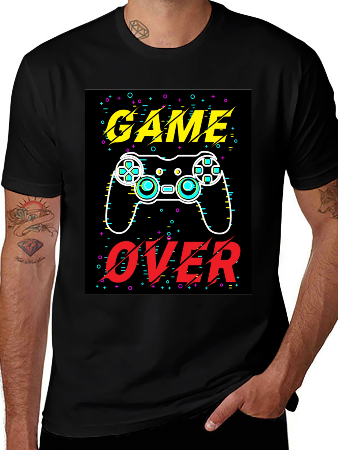 Variant 25 of Game Over Black Graphic T-Shirt