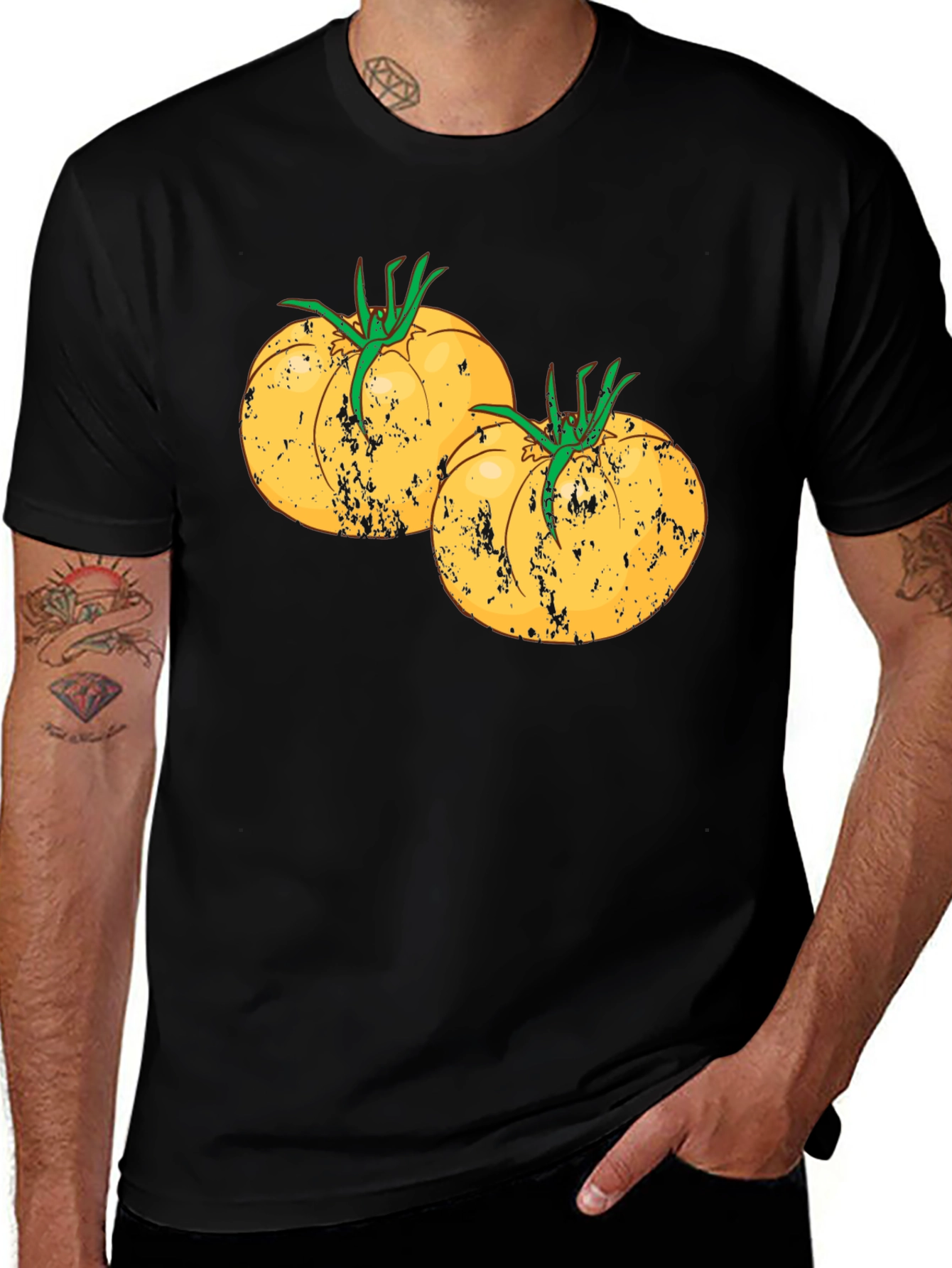 Variant 25 of Tomato Graphic Tee - Black Cotton T-Shirt