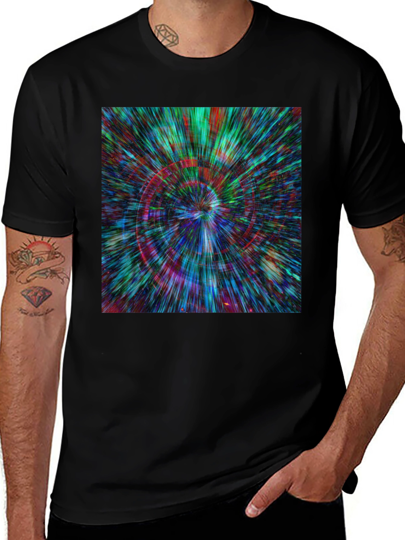 Variant 29 of Cosmic Burst Graphic Tee - Black