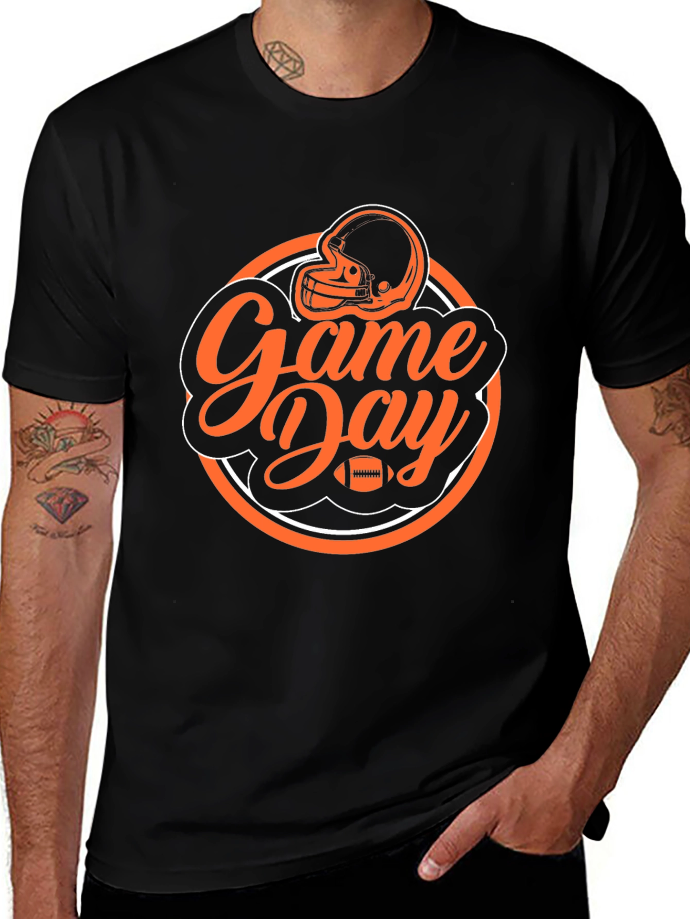 Variant 17 of Game Day Football T-Shirt - Black