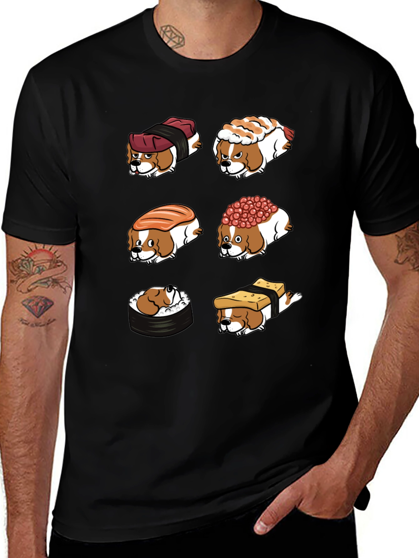Variant 8 of Sushi Dog Graphic Tee - Cute Kawaii Style
