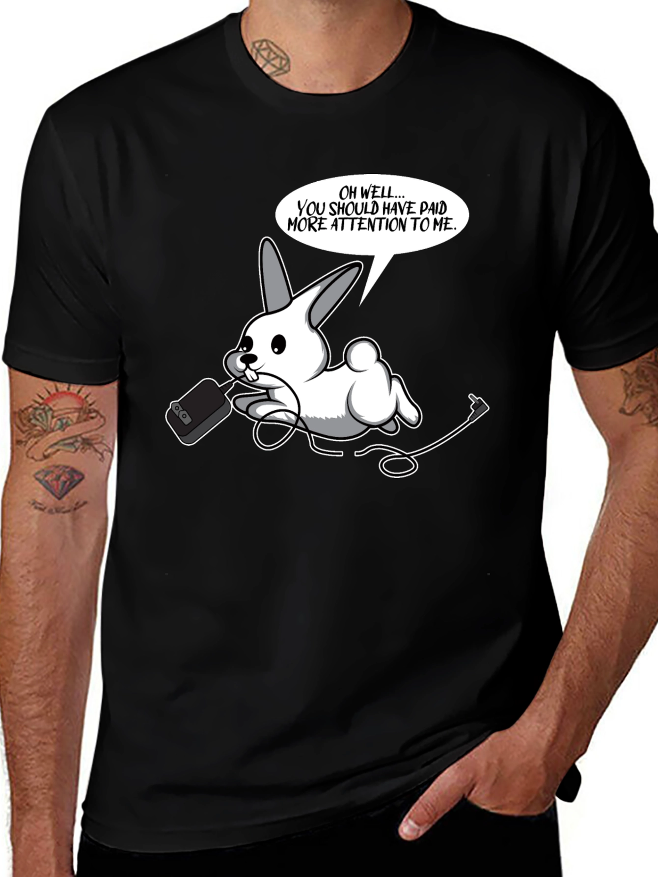 Variant 23 of Funny Bunny T-Shirt - Pay Attention