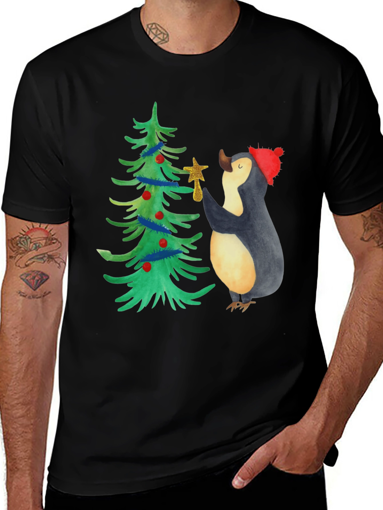 Variant 26 of Festive Penguin Christmas Tree T-Shirt