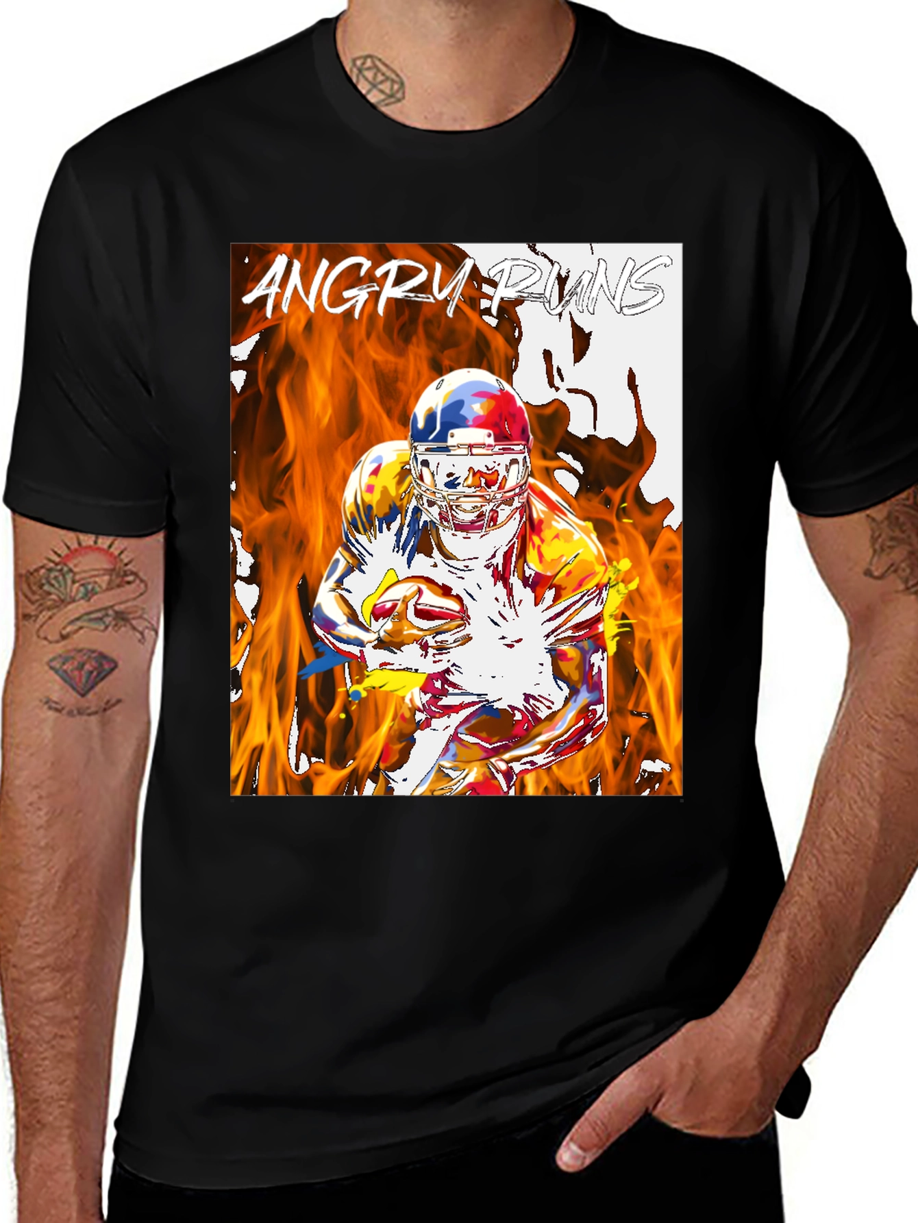 Variant 20 of Angry Runs Football Graphic T-Shirt