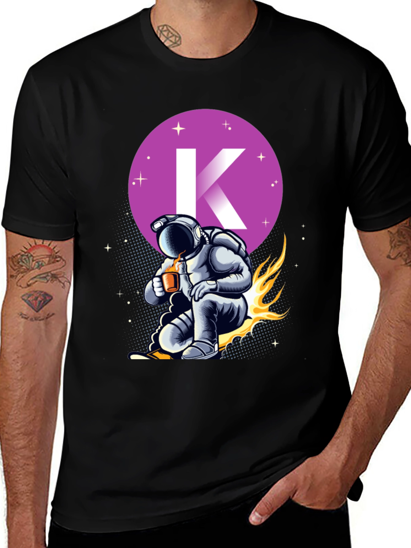 Astronaut 'K' Graphic T-Shirt - Space Adventure
