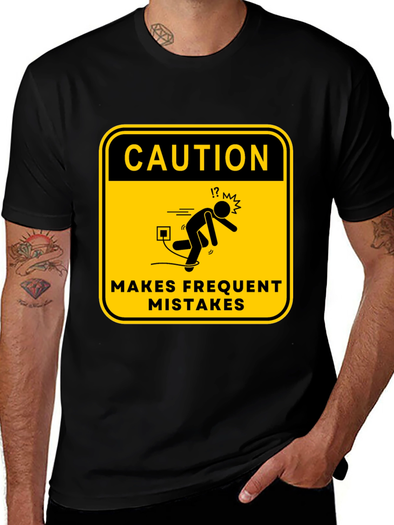 Variant 12 of Caution Frequent Mistakes Graphic T-Shirt