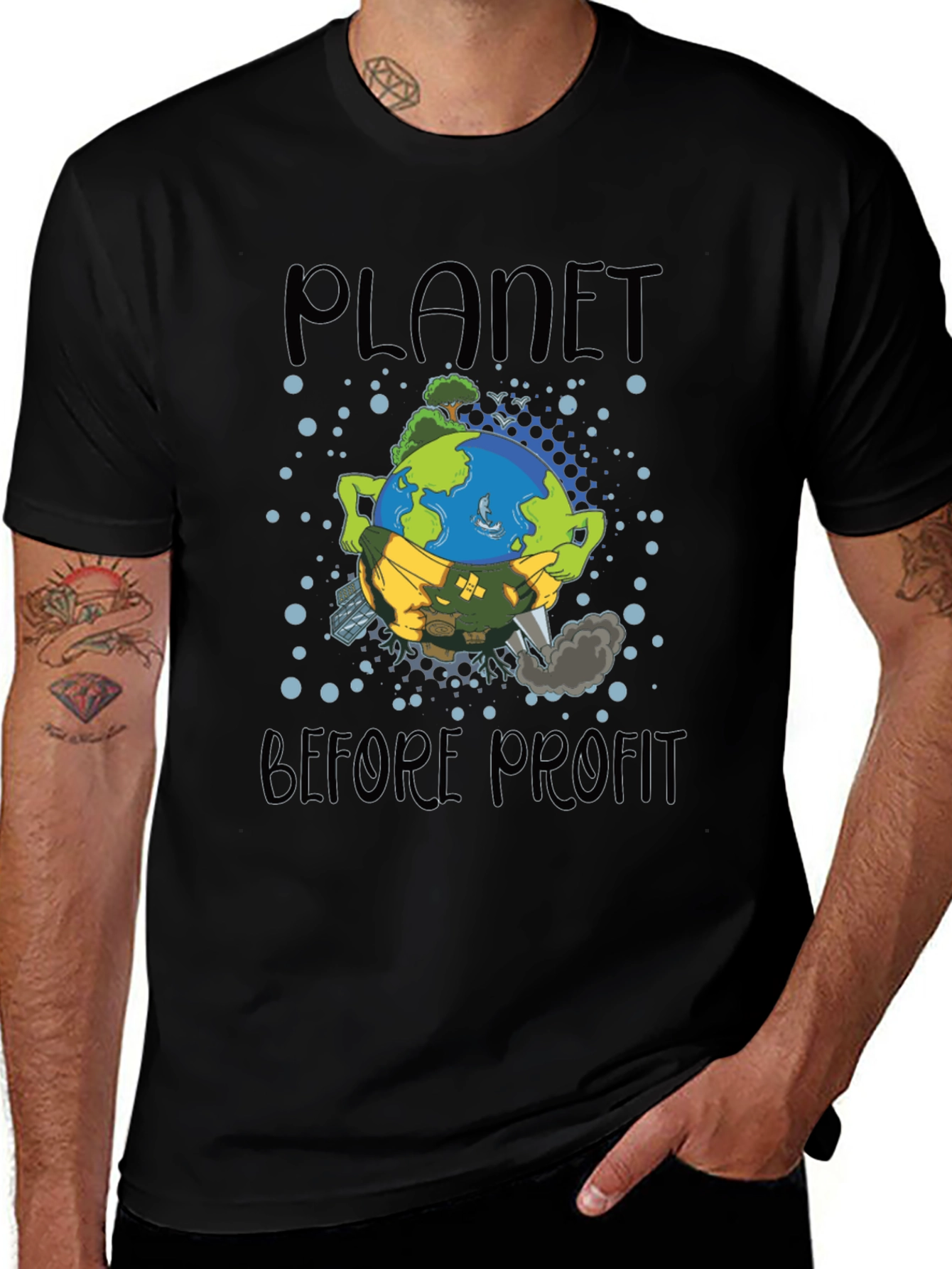 Variant 11 of Planet Before Profit Graphic Tee - Eco-Conscious Fashion