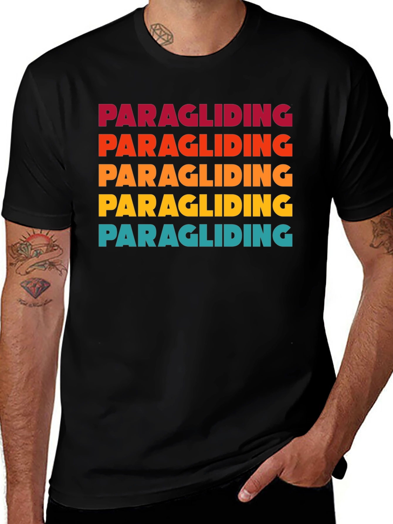 Variant 28 of Paragliding T-Shirt Fun Colors Retro