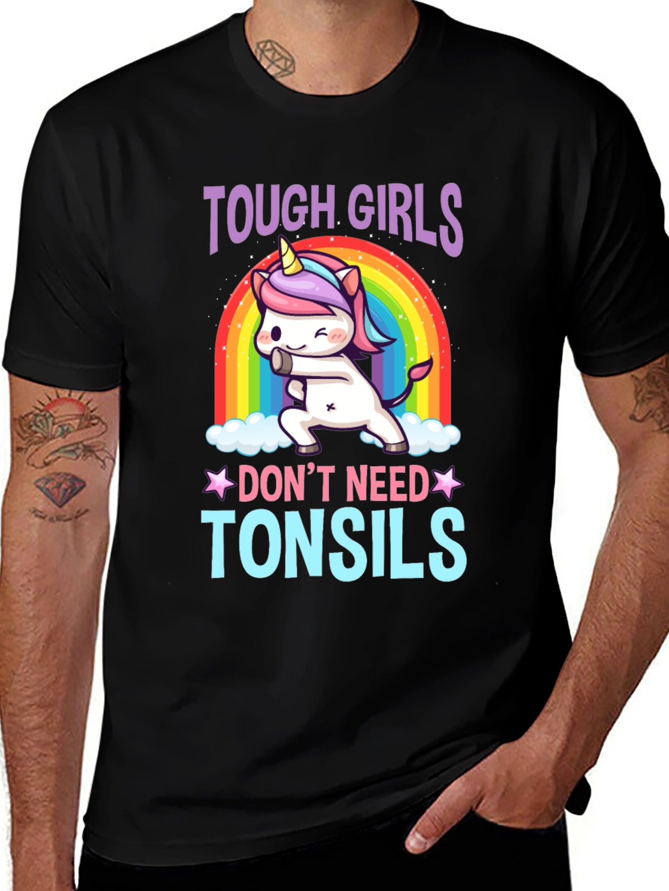 Variant 23 of Tough Girls Don't Need Tonsils T-Shirt