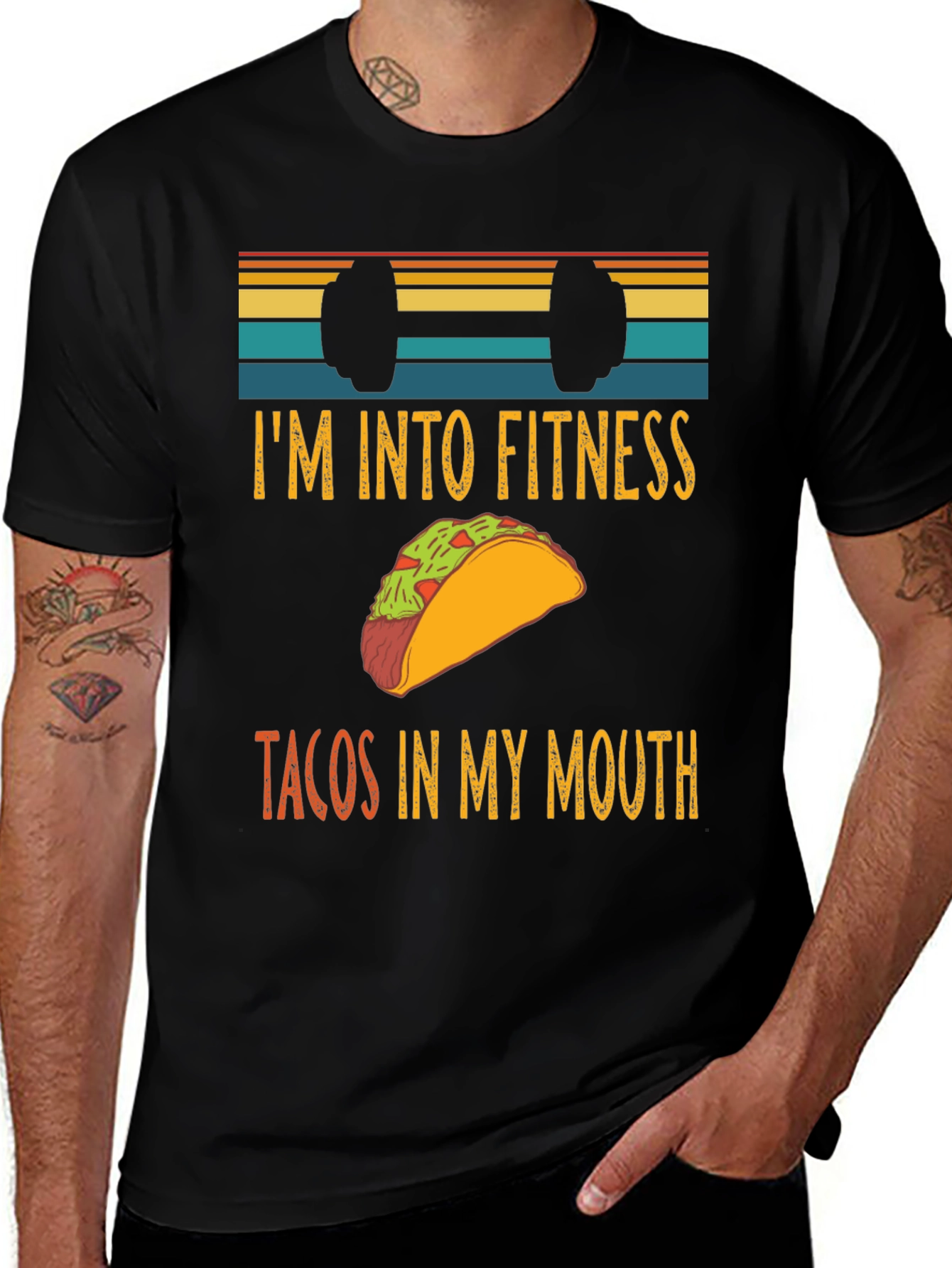 Variant 16 of Fitness Taco Humor T-Shirt - I'm Into Fitness