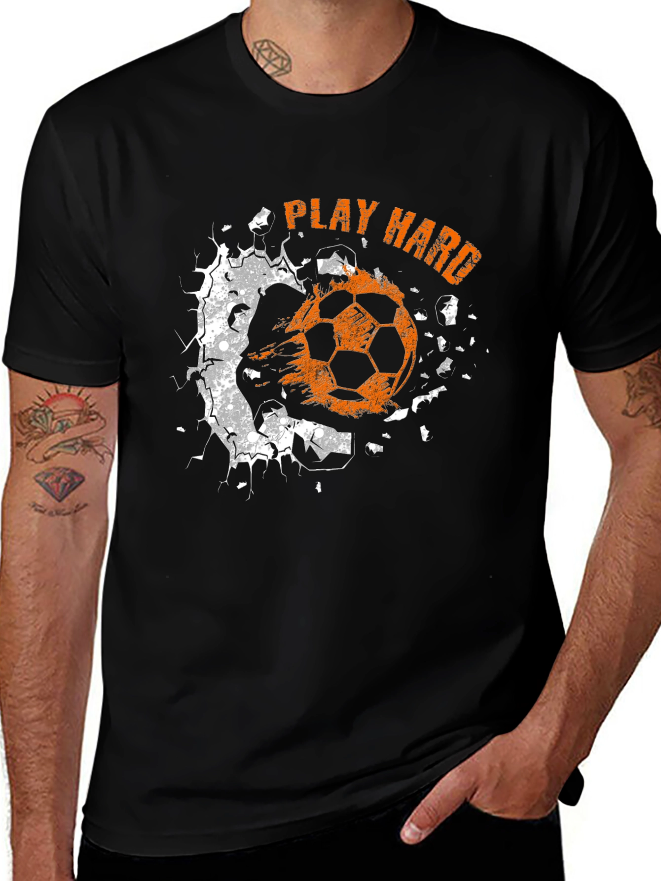 Variant 4 of Play Hard Soccer Graphic Tee