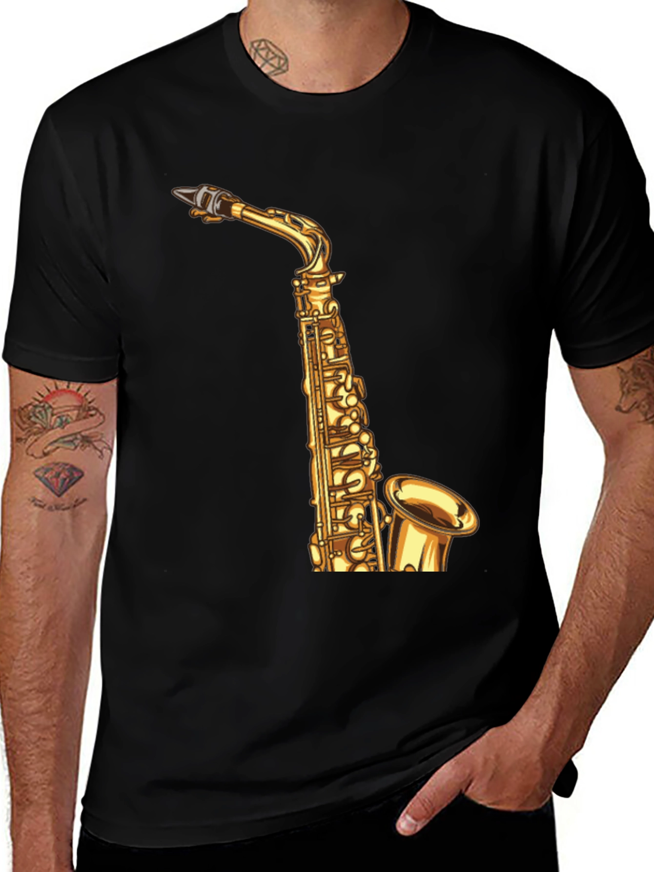 Variant 7 of Saxophone Graphic Tee - Cool Musician Style