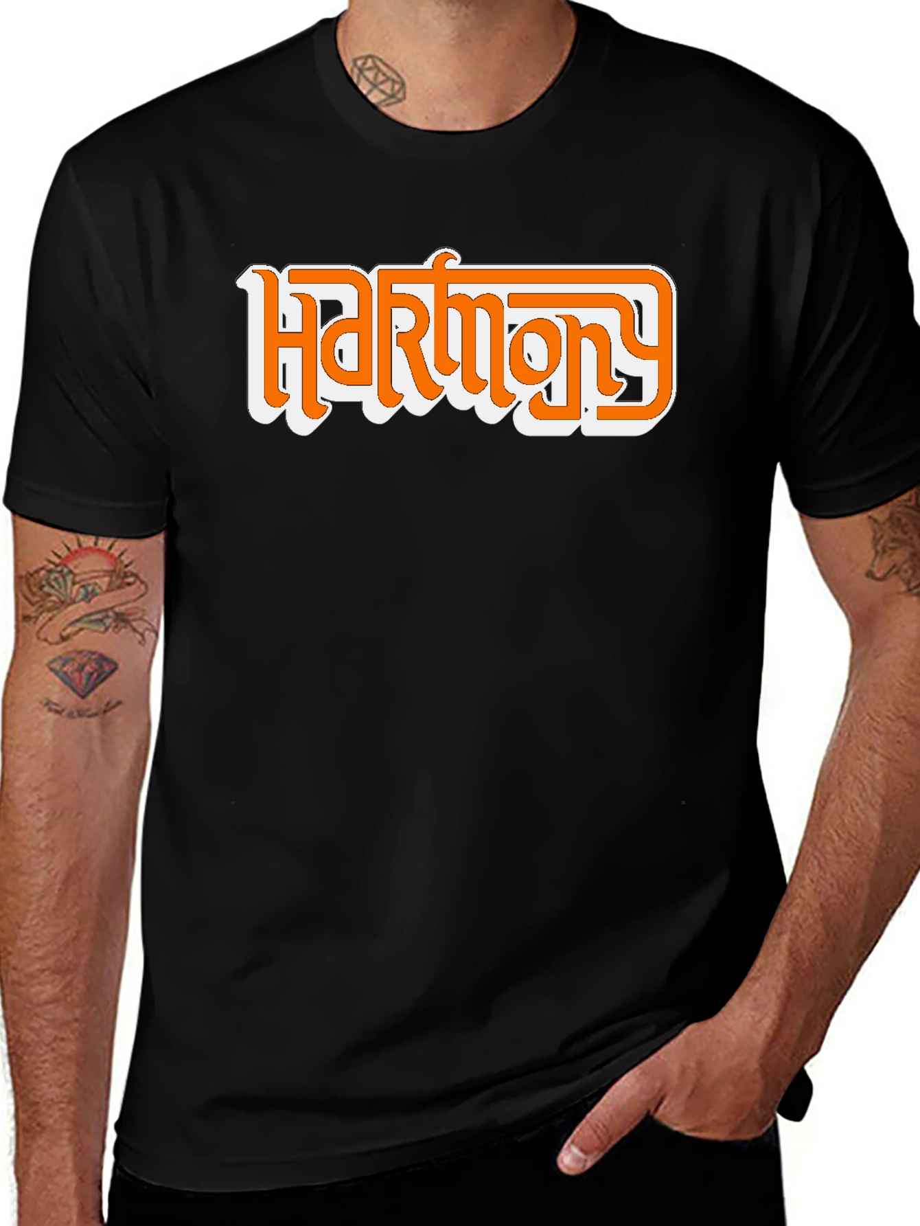 Variant 20 of Harmony Graphic Tee - Stylish Black Cotton T-Shirt