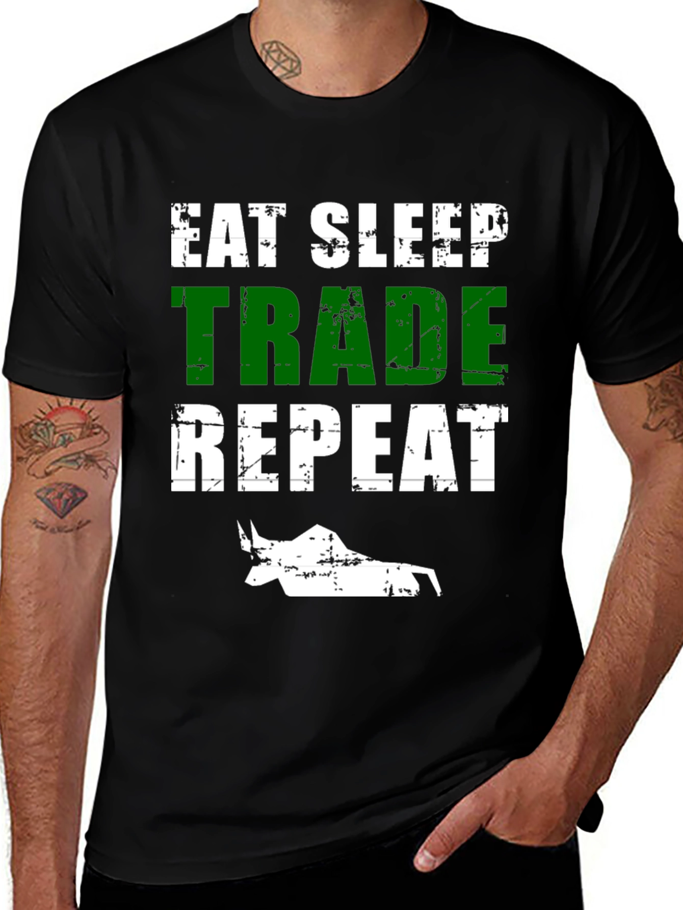 Eat Sleep Trade Repeat Graphic Tee