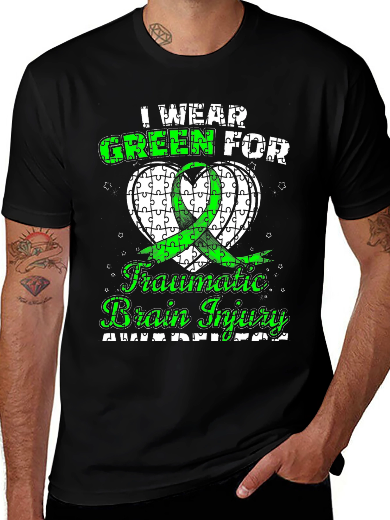 I Wear Green For Traumatic Brain Injury Awareness T-Shirt