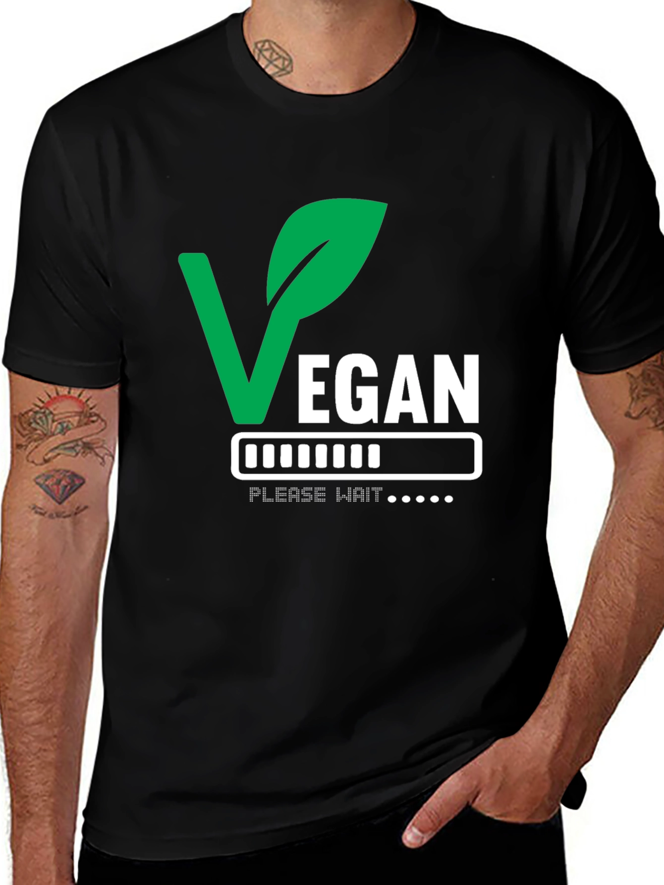 Variant 6 of Vegan Please Wait T-Shirt - Loading Veganism