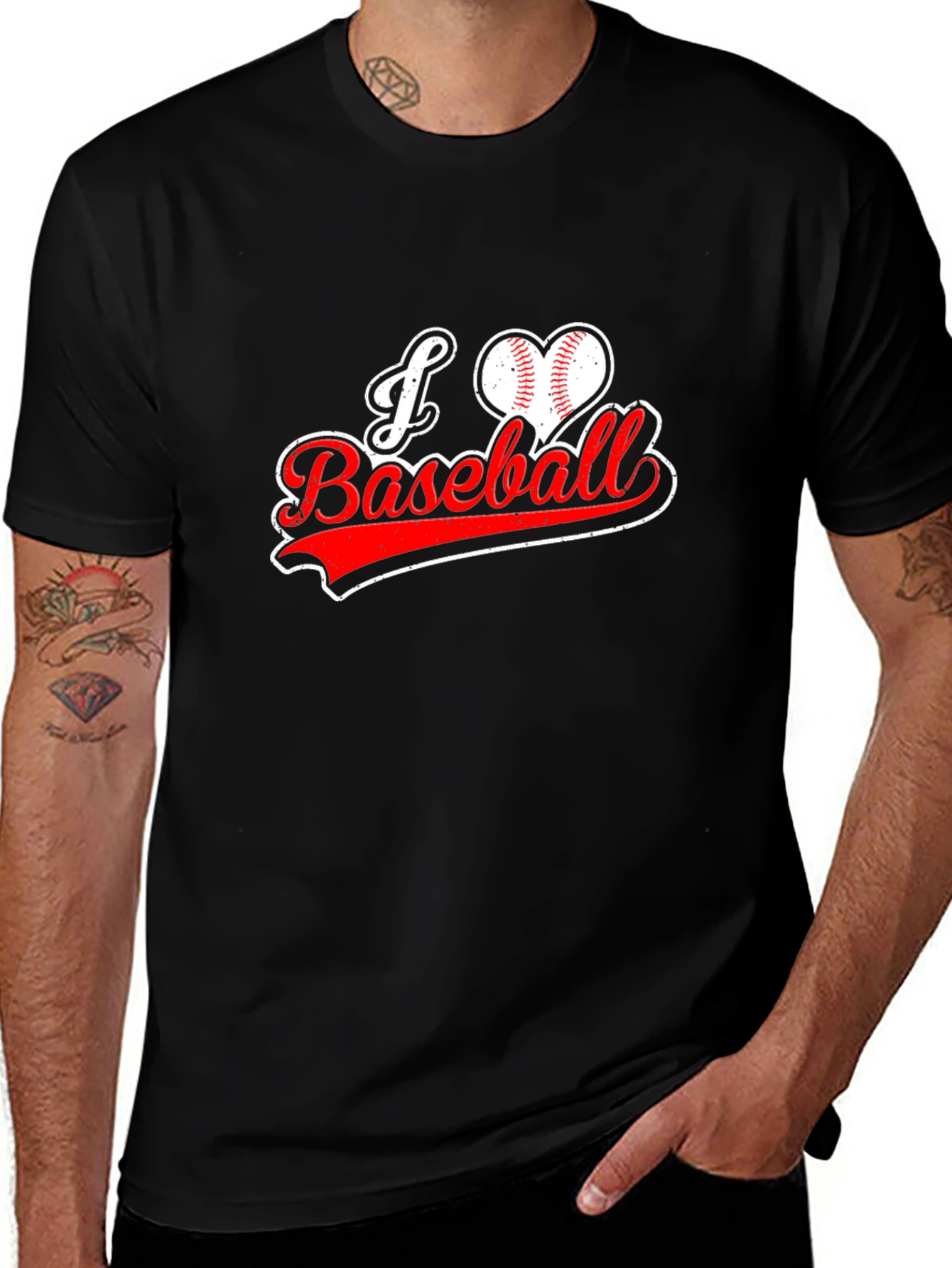 Variant 13 of I Love Baseball Graphic T-Shirt