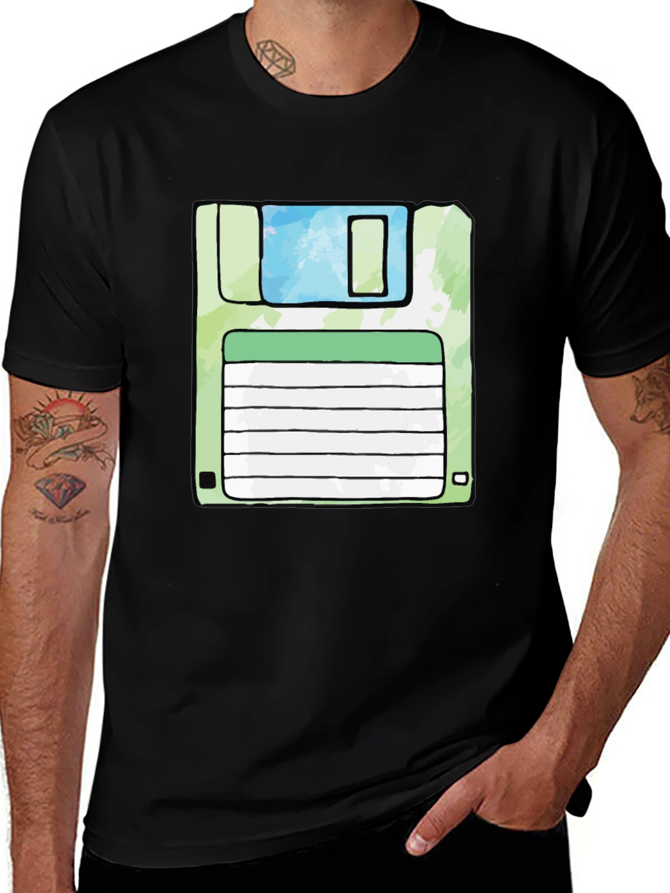 Variant 29 of Retro Floppy Disk Graphic Tee - Cool Vintage Style T-Shirt