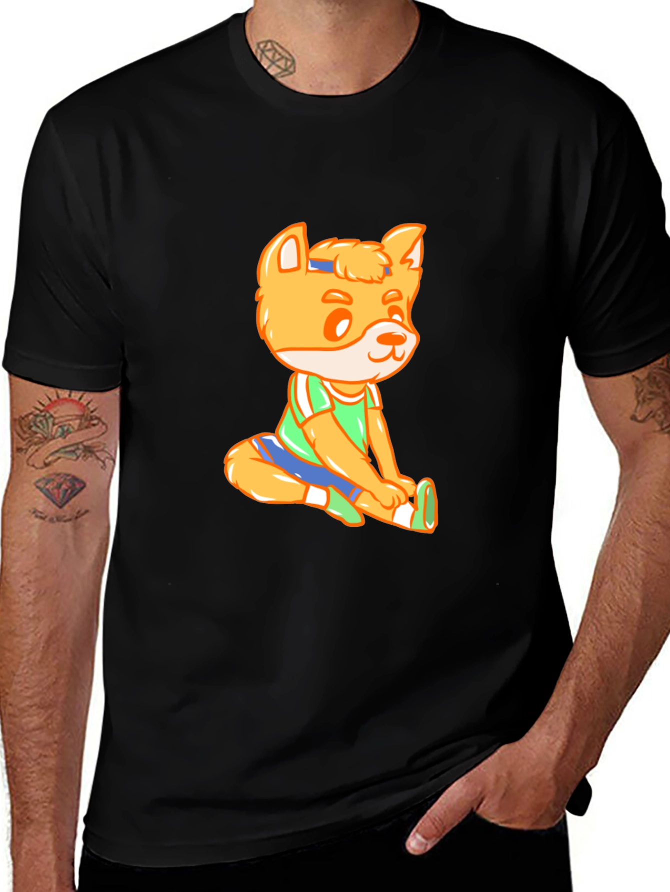 Variant 22 of Cute Cartoon Animal T-Shirt - Casual Black Tee