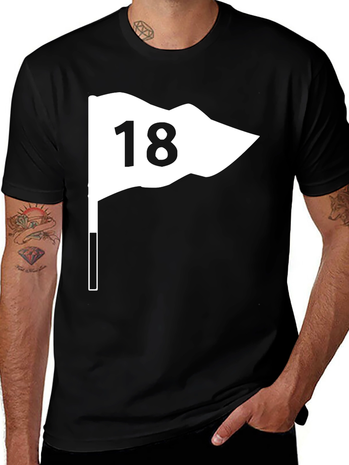 Variant 27 of Golf Flag 18 T-Shirt - Black